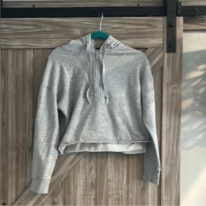 Calvin‎ Klein Light Gray Women's Crop Hoodie Size S